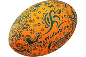 Gilbert Australia Wallabies Ballon de rugby indigène Taille 5 Produit sous licence officielle