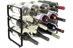 Lenmar Seria LOFT, 1-12, 40 x 28 x 20 cm, metalowy regał na wino, na butelki, 12 butelek, wino, regał na butelki, regał do piwnicy, regał, uchwyt na butelki