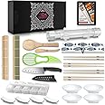 Takedento DIY Sushi Making Kit for Beginners – Transparent Sushi Bazooka – Food Grade Safe– Traditional Bamboo Sushi Rolling Mats – 23 Piece All You Need Sushi Making Kit
