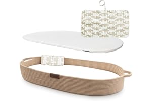 Yunioo Baby Changing Basket with Travel Changing Mat, Soft, Portable, Water-Repellent Cover, Baby Basket, Gifts for Baby, Brown