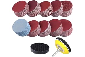 LINKSTYLE 200 Piezas Discos de Lijado de 3 Pulgadas Discos Hook and Loop Grano, Discos Papel Lija Gancho y Bucle con Placa Respaldo 1/4 Pulgadas y Almohadilla Amortiguación Espuma (Grano 80-3000)