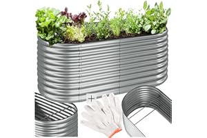 tectake® Orto Rialzato, 1257l, Zincato, 200 x 100 x 80 cm, Struttura in Acciaio Zincato, Base Aperta, Perfetto per Verdure, Erbe Aromatiche e Fiori, Montaggio Rapido, Alta Stabilità, Giardino Rialzato