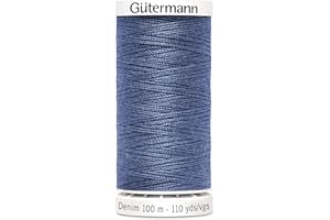 ‎NÄHMIT Nähmit - Gütermann DENIM 100-Meter Jeansgarn hochwertig und reißfestes Nähmaschinengarn + GRATIS FARBKARTE (A30-6075)