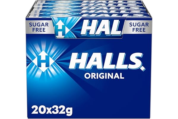 Halls Eucalipto, Caramelo Sin Azúcar, Caja de 20 Sticks de 32 g