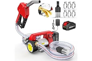 TaskStar Fuel Transfer Pump Battery Powered, 45L/MIN Electric Pump Kit with 21V 4.0Ah Battery & Charger, Portable Cordless with Auto-off Nozzle & 2x 2m Hoses for Diesel Kerosene Transfer