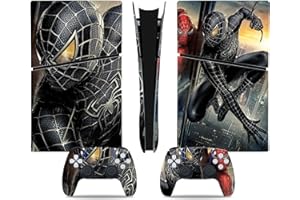 MaD Vision® Extra-Durable Skin Kit per PlayStation 5 (PS5) Disc Slim e Digital Slim | Set di Pellicole Adesive in Vinile Opaco per la Console e 2 Controller - per Spiderman Design