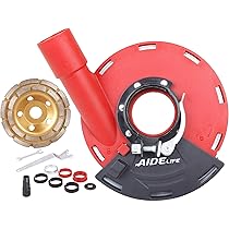 Aidelife Extractor Hood for Angle Grinder, 115/125 mm Diamond Grinding Head 125 mm x 22.2 mm for Concrete