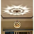 EIGEN Pendant Lights for Ceiling - Wooden Hanging Mini Chandelier for Living Room & Hall Modern Jhumar (Pinecone - Walnut)