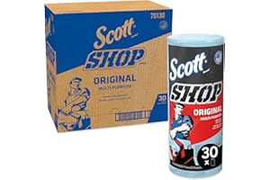 SCOTT SHOP ORIGINAL Scott Shop Towels Original 75130 - Heavy Duty Blue Towels - 30 Packs of 1 Blue Roll x 55 Disposable Towels (1,650 Paper Towels Total)