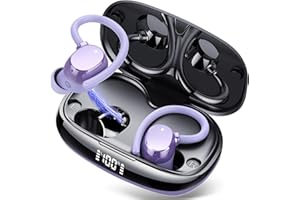 TUKIO Ecouteurs Bluetooth Sans Fil Sport, 80H Écouteurs Bluetooth 5.3 HiFi Stéréo, Ecouteurs Sans Fil Écran LED avec 4 ENC Mic, Oreillette Bluetooth Running IP7 Étanche, Casque Bluetooth pour iOS/Android