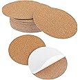 Gjinxi Self Sticky Cork Coasters 20Pcs Round Cork Sticker Peel Padding Ceramic Backing Sheets Pads Sticky Cork Craft Supplies Fit Wall, Mat, Tiles, Ceramic Coasters, DIY, Glass, Cup