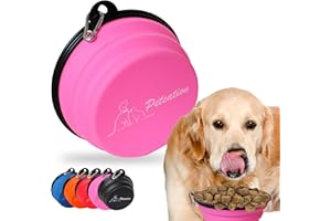 PETSATION – Gamelle pour Chien Pliable [L'Original] – Bol de Voyage, écuelle, Abreuvoir pour Chien – idéal pour Les Voyages, promenades et Le Quotidien – Léger, Compact (Rose, 1000ml)