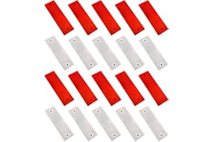 Heyu-Lotus 20 Pcs Reflectors Trailer, Self Adhesive Rectangular Rear Safety Reflector for Gate Posts, Trailer Motorcycle Caravan Truck