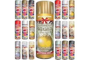 Classic Signature - Glitter Spray Paint 200ml Decorative, Creative, Dazzling Effect to Your Hobby Art and Craft Use (1 Pack, Christmas Metallic Gold)
