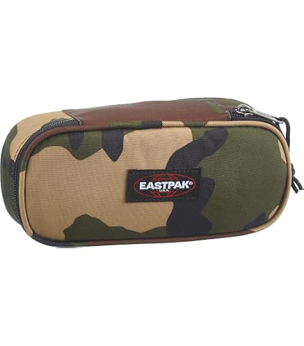 Trousse à Crayons En Cuir Camouflage Vert Kaki - 20.5x7.7x7.7 Cm, Multifonction Pour école, Bureau Ou Voyage