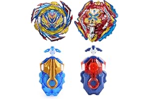 Netoke Gyros Turbo Set, 4D Metal Fusion Battle Spinning Top, with Battling Top Launcher, Gift Sets, (B-187+B-200)