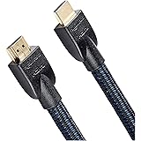 Amazon Basics HDMI to HDMI Cable, 18Gbps High-Speed, 4K@60Hz, 2160p, Nylon-Braided Cord, Ethernet Ready, 7.6 m, Nylon, Black