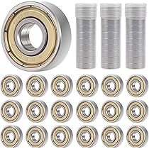 20 Pack 608 Rs Ball Bearings Metal Groove Carbon Steel Double Shiel