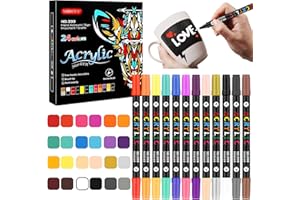 Pluvyze 24 Farben Porzellanstifte Spülmaschinenfest Keramik Stifte Keramikstifte Spülmaschinenfest Keramikstifte Ohne Brennen Stifte Steine Bemalen Wasserfest