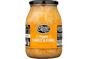 Carrot & Fennel Sauerkraut - Organic, Raw & Unpasteurised - Traditionally Fermented - 1 kg Jar - by The Cultured Food Company
