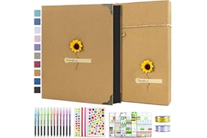 Vienrose Album de Fotos 10x15 Scrapbook con Espiral (60 Páginas Negra) Pegar y Escribir DIY Scrapbooking Álbum de Recortes para Familia Bebé, Aniversario Bodas, Vacaciones, 21x27 cm