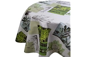 ‎DECOHOMETEXTIL HEIMTEXTILMANUFAKTUR Wachstuchtischdecke Wachstuch Tischdecke Gartentischdecke Rund Oval Bambou Zen Oval 130 x 220 cm abwaschbare Wachstischdecke