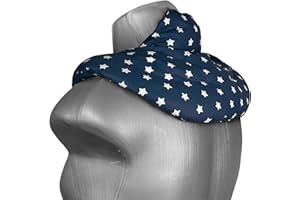 ‎GIRAFFENLAND Nackenhörnchen mit Stehkragen Sterne-blau - Leinsamenkissen - Nackenkissen Wärmekissen - Ein sehr wohliger Nackenwärmer