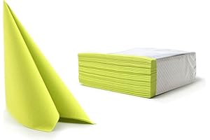 Alvotex Chic Airlaid-Servilletas Desechables (50 Unidades, parecidas a la Tela), Papel, Lima, 40 x 40 cm