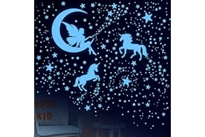 SONDENG Glow in The Dark Stars for Ceiling,Glow in The Dark Stars Luminous Unicorn Wall Stickers Sky Unicorn Self Adhesive Wall Decal for Girls Wall Decoration for Kids Baby Bedroom Living Room Nursery