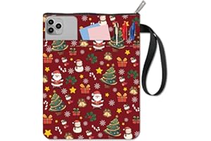 CRASPIRE Funda para Libro de Árbol de Navidad Protector de Libro de Papá Noel Fundas para Libros de Navidad para Libros de Bolsillo Funda de Tela Lavable para Libro con Cremallera Y Bolsillo Adicional