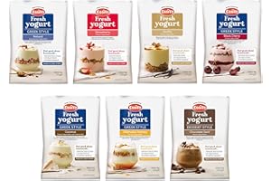 EasiYo Yogurt 7 Sachet Pack | EasiYo Mixed Pack | 1x Vanilla 1 x Strawberry 1 x G/S Natural 1 x G/S Coconut & bits 1 x G/S Black Cherry 1 x Chocolate 1x Manuka Honey | Each Sachet Makes 1kg of Yogurt