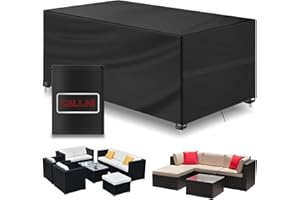 Callni Pokrowiec na meble ogrodowe, wodoszczelna plandeka okryciowa 420D Oxford z wiatroszczelnymi klipsami, odporna na warunki zimowe, ochrona przed promieniowaniem UV, pokrowiec ochronny na meble