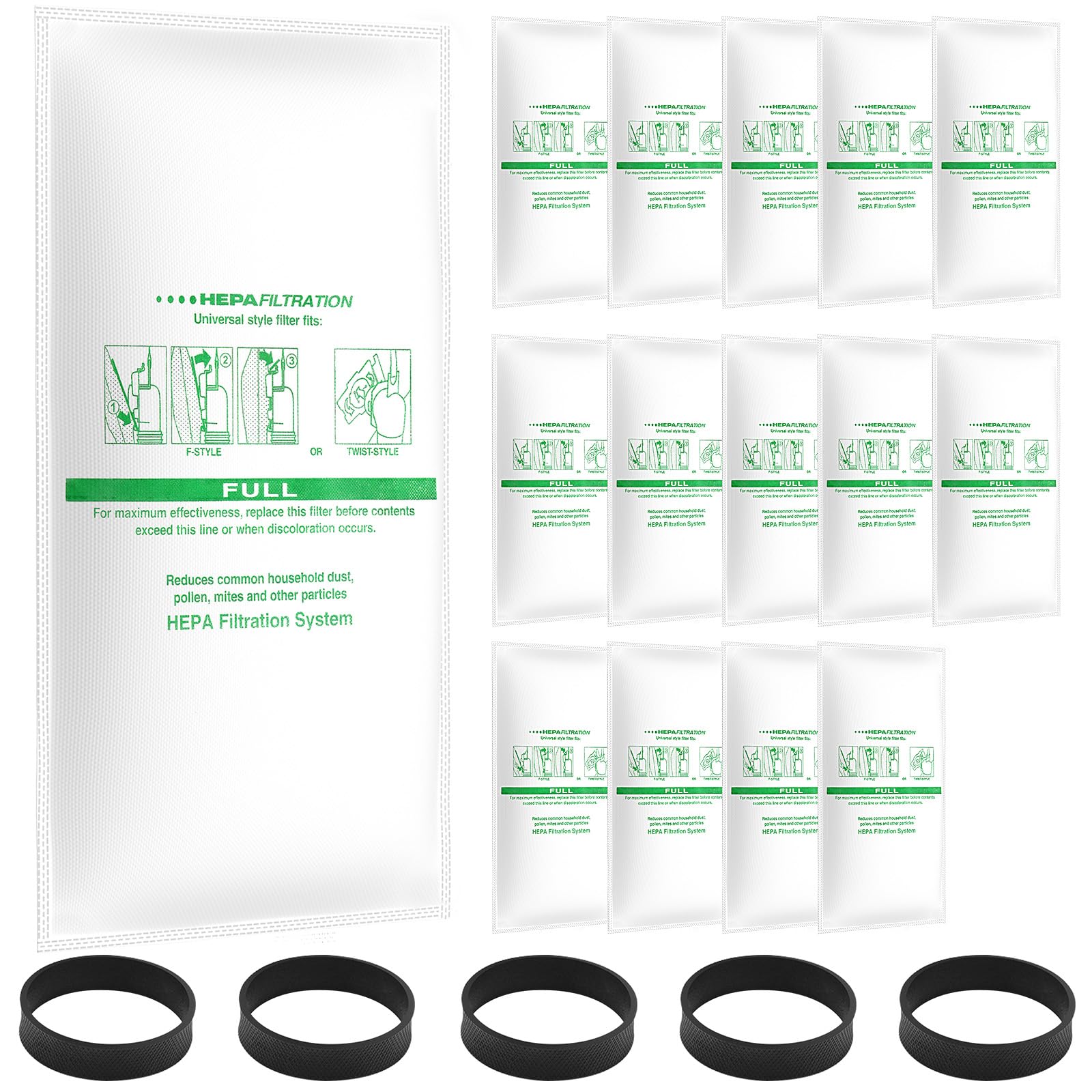 LINNIW 15 + 5 Pack Hepa Filter Plus Bags & Belts: The Ultimate Kirby Upgrade for All Models
