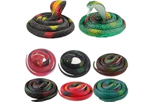 YouYuer 8 Pezzi Serpenti di Gomma Serpenti Finti Realistici Serpente Giocattoli per Halloween,Pesce d'aprile,Oggetti di Scena Spaventosi,Bambini, Giardino,Festa,Trucco Spaventoso