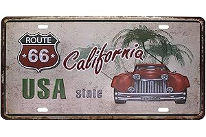 Eureya - Plaque d'immatriculation de voiture - Décoration murale vintage pour maison, café, bar, pub, restaurant, exposition - 15,2 x 30,5 cm, Métal, Usa State California, 6"x12"