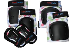 Kiddimoto - Set di ginocchiere per gomiti e ginocchiere, per bambini, pattinaggio, mtb, skateboard, street sport, biking e scooter, con gomito, ginocchiere, polsiere