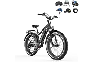 ‎HIMIWAY Himiway Cruiser E-Bike Herren Damen mit 250W Motor 25 Km/h, E-Mountainbike mit 48V 17,5Ah 840Wh Akku, 26" E-Fatbike für Erwachsene bis zu 96 Km, Elektrofahrräder mit 7-Gang-Kettenschaltung