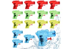 Colmanda 16pcs Petit Pistolet à Eau, Pistolet à Eau pour Enfants, Jouets de Pistolet à Eau Fusils à Eau Jeu, Jouet d'Eté Pistolet à Eau pour Cadeaux Invités Piscine Plage(Couleur Aléatoire) (Style-C)