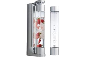 Twenty39 Qarbo - Sparkling Water Maker and Soda Streaming Carbonation machine for home Infuses Flavor while Carbonating Beverages (Chrome)