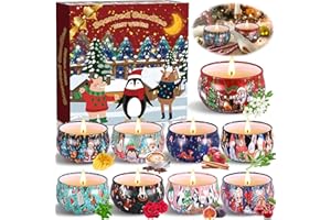 ZPQAODI Candle Bougies Parfumées, 9 Bougie Parfumée de Noël Bougies d'Aromathérapie en Cire De Soja Naturelle pour L'aromathérapie Mariage Bath Yoga Cadeau de Fête des Mères, pour Fête Décor, Noël