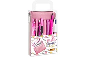 BIC Juego de 1 estuche con 2 bolígrafos, 1 lápiz de grafito con borrador, 1 bolígrafo de gel borrable, 3 marcadores permanentes, 1 bolígrafo de fieltro de escritura, 1 lápiz mecánico