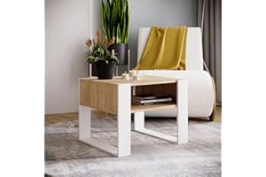 MRBLS_HOME MRBLS - Tavolino da salotto, design moderno e rustico, 65 x 45 x 53,6 cm (larghezza x altezza x profondità)