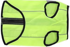 QCWWY Reflektierende Weste für Hunde, Warnweste für Hunde, Sicherheitskleidung, Leuchtende Jacke, Leichte Haustier-Nachtsicherheitskleidung, Reflektierende Weste mit Reißverschluss(S-Leuchtendes Grün)