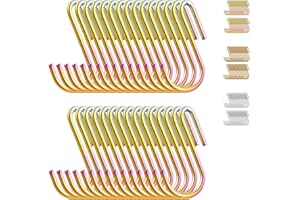 Evanda Rainbow Hooks for Hanging 30 Pack, Heavy Duty Metal Hook, Stainless Steel Hooks for Kitchen, Bathroom, Garden, Outdoor for Hanging Kitchen Utensils, Towels, Cups, Bags, Clothes, Plants ect