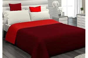il dolce stile della tua casa Copriletto Trapuntino Leggero Matrimoniale/Piazza e Mezza/Singolo Estivo Double Face Bicolor Reversibile made in Italy (rosso/bordeux, piazza e mezza)