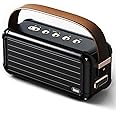 Divoom Mocha Retro Portable Bluetooth Speaker with 40W Stereo Sound, Bassup, Bluetooth 5.0, 25-Hour Playtime, Perfect Speaker for Home, Party, Outdoors, Travel (Black)