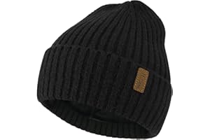 BEQUEMER LADEN Hombres Invierno Termicos Gorro Beanie de Punto Slouchy Gorras con Forro Polar para Mujer Hombre Clima Frio