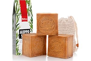 ‎NATURA GERMANIA Natura Germania® 3x je ca. 200 gr (ca. 600 gr) original Aleppo Seife Set 90% Olivenöl / 10% Lorbeeröl + Sisal Seifensäckchen | Bekannt aus dem Öffentlich-rechtlichen - Naturseife