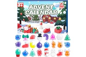 XLKJLI Calendrier de L'avent Squishy Calendrier de L'avent 2025 Enfant Fille avec 24 Mochi Squishy Kawaii Squeeze Jouet Cadeaux de Noël pour Bébé Garçon Fille 2 3 4 5 6 Ans