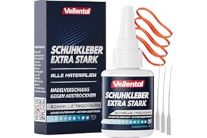 Schuhkleber extra stark wasserfest - Kleber Set mit Klebespitzen für Schuhe, Sneaker, Turnschuhe und Leder - Starker Schuhkleber für Schuhe und Schuhsohlen